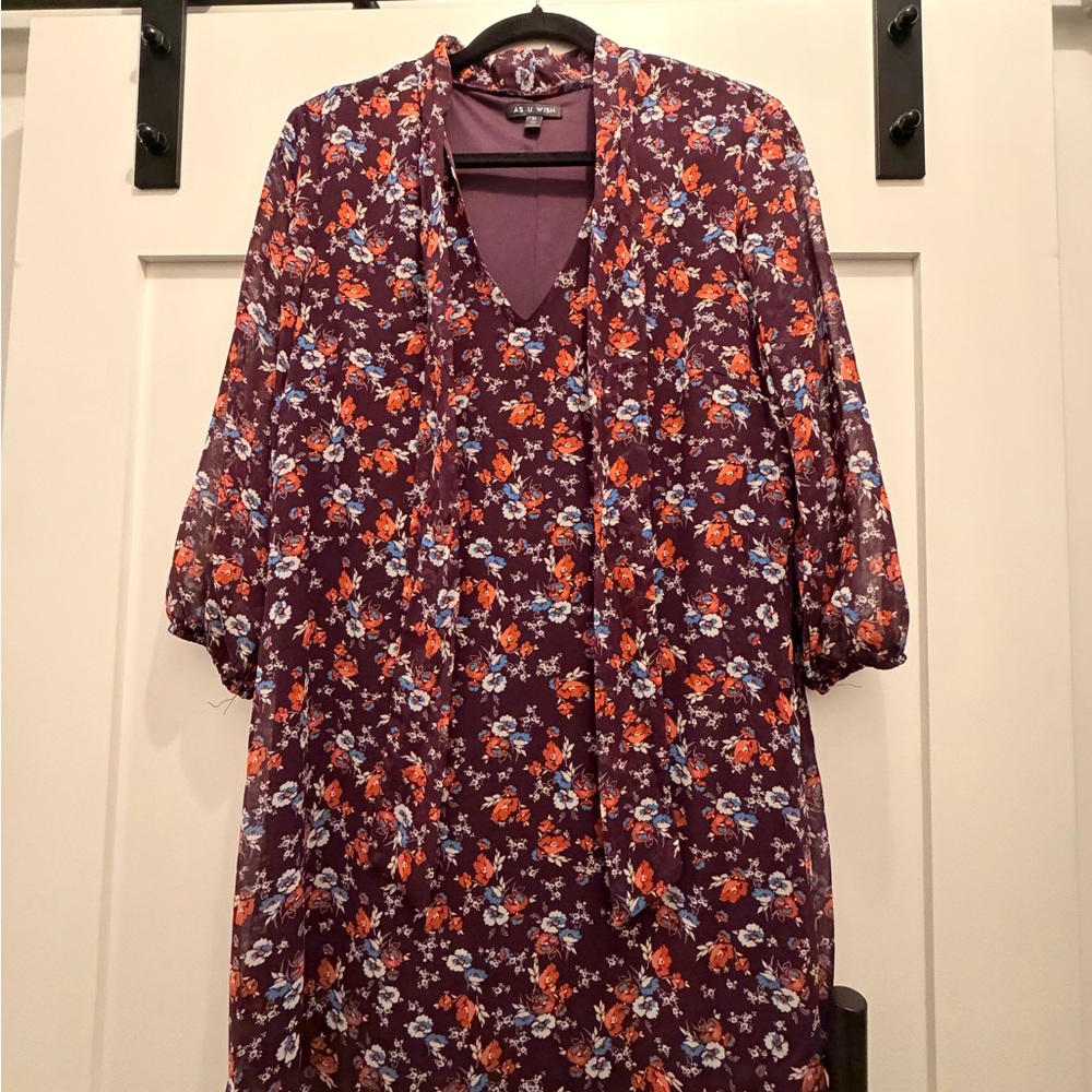 As U Wish Purple Floral Dress